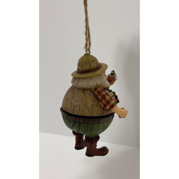 Vintage Hunter Santa Christmas Ornament With Duck & Binoculars - Picture 11 of 15
